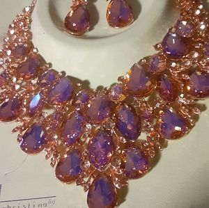 Rhinestone necklace set